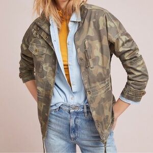 New ANTHROPOLOGIE MARRAKECH camo utility military jacket (Sz S)